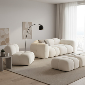 Puff <span class=keywords><strong>sofa</strong></span> cao cấp nhung hiện đại <span class=keywords><strong>sofa</strong></span> Set cho phòng khách đám mây thiết kế mềm vải thoải mái <span class=keywords><strong>sofa</strong></span> cắt với bọt đệm - Product Image 5