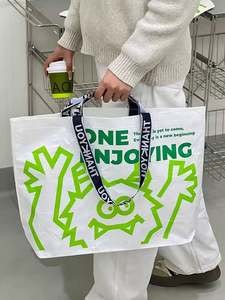 Sac de courses en polypropylène tissé éco-revêtu, pliable, imperméable, avec poignées - Product Image 5