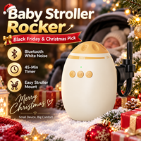 Cadeau de Noël : Balancelle Rechargeable pour Bébé avec Bruit Blanc, Bluetooth, Minuteur 45 Min, Apaisant Portable pour Poussettes
