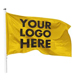 Promotional advertising 3x5 ft 100%polyester custom flags banners with logo custom print