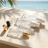 Nuevo Envase Transparente de PETG de 30 ml con Forma Especial, Botella Vacía para Suero y Loción, Botella Recargable para Base Líquida y Protector Solar
