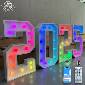 Huruf raksasa PROM menyala Nomor 3 kaki 3d baja Neon Marquee huruf dengan kualitas tinggi - Product Image 1