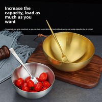 Bol à salade en acier inoxydable monocouche style coréen DK-963 – Bol de cuisson minimaliste et léger de style vintage pour restaurant et barbecue (vente en gros)