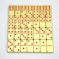 Dominos en aluminium billettes personnalisés Gravés à la main en acier inoxydable Titane Aluminium Double 6 dominos métalliques