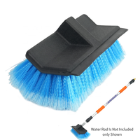 Brosse de lavage de voiture à poils doux alimentée en eau avec raclette compatible avec les poteaux alimentés en eau pour les détails automobiles et le nettoyage à domicile