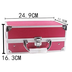 Boîte de <span class=keywords><strong>maquillage</strong></span> professionnelle multifonctionnelle en aluminium pour filles, trousse de <span class=keywords><strong>maquillage</strong></span> avec plateaux - Product Image 2