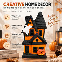 Ornement décoratif d'Halloween OEM ODM, maison effrayante, décoration de fête, emballage personnalisé, article cadeau