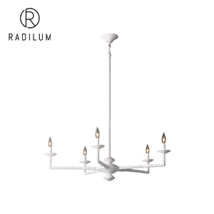 Lampadario Moderno Wabi Sabi per Sala da Pranzo, Decorazione in Resina Bianca con Texture in Gesso, LED a 5 Luci, Lampadario Rotondo Rustico <span class=keywords><strong>Pesaro</strong></span> - Product Image 1