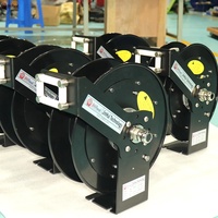 Carrete de cable retráctil de aleación de aluminio con resorte, anillo deslizante de aleación de oro de 3 núcleos, portátil para escenario, venta al por mayor directo de fábrica