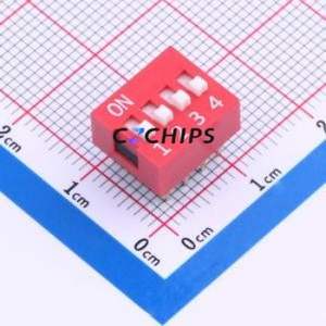 DS-04-R-T DIP Switch Through hole Component (THT) Switch Single Pole Single Throw 4 2.54mm 25mA - Product Image 1