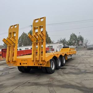 مقطورة شاحنة ذات سطح منخفض للخدمة الشاقة بمحورين أو ثلاثة محاور، حمولة 50-60 طن، جديدة تمامًا لنقل آلات البناء - Product Image 2