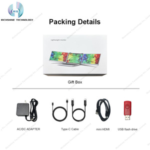 Nouvel écran portable triple 13,3 pouces, écran LCD double pour ordinateur portable, extension de l'affichage Full HD, appareil mobile, 16,7 millions de couleurs, 100% SRGB - Product Image 5