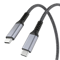 Cable Cargador Tipo C USB-C 240W 5A Carga Rápida 1m Cable Sanyconn con Carcasa Metálica Trenzada de Nailon y Niquelado para Computadora, IOS y Auriculares
