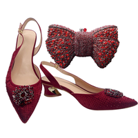 Chaussures de soirée de créateur italien avec pochette assortie pour mariages africains et occasions nuptiales, chaussures pour femmes en dentelle brodée et perles