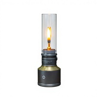 Trois couleurs disponibles, lampe d'ambiance solaire rétro pour le camping en plein air, abat-jour en verre résistant à la chaleur, bougie décorative