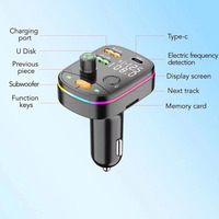 Adaptateur de chargeur de voiture USB C de haute qualité, charge rapide avec 2*USB + 1*Type C et chargeur de voiture USB C avec affichage de la tension