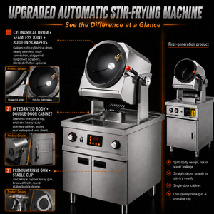 Robot de Cocina Automático a Gas, Máquina Comercial Inteligente para Saltear con <span class=keywords><strong>Wok</strong></span> Giratorio y Base con Gabinete - Product Image 4