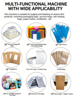 Machine d'étiquetage de sacs en plastique de bureau pour étiquettes de sacs plats, bouteilles et cartes à gratter