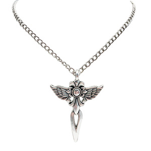 Pendentif croix ailée vintage en alliage d'argent pour accessoires créatifs DIY, cadeau, bijoux - Product Image 1