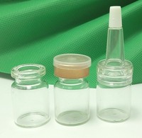 Flacon en verre transparent/ambre de 5 ml, 10 ml, 15 ml, 20 ml avec bouchon et capuchon en aluminium, conteneur d'emballage