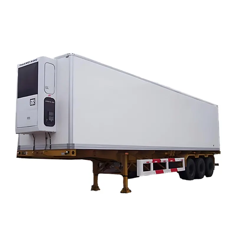 Yalong 3-Achsen-Halbwagen 40 Tonnen-60 Tonnen Kühlwagen Reefer Trockenwagen mit Fleischhaken-Container Stahlmaterial