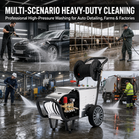 Nettoyeur Haute Pression pour Voiture 220V, Machine de Nettoyage 130 Bars, Lance de Lavage à Jet, Enrouleur de Tuyau, Service de Personnalisation, Vente en Gros