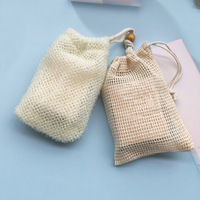 Sac à savon en satin 100% naturel fait à la main, zéro déchet, exfoliant pour la peau, pochette en maille pour savon