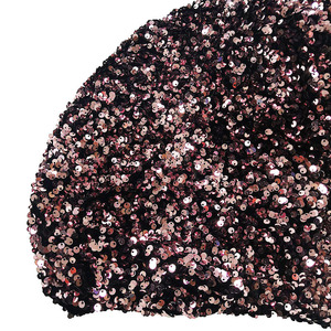 Mùa Thu Mùa Đông 5Mm Đổ Xô Vải <span class=keywords><strong>Sequins</strong></span> Đồng Bằng Phong Cách Tùy Chỉnh Beanies Ren Cho Phụ Nữ Của Hiệu Suất Quần Áo Trong Kho Không Dệt - Product Image 4