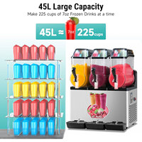 Machine à Granita 15L pour Sorbet, Crème Glacée, Gelato, Milkshake, Cocktails, Jus, Smoothies, Margaritas et Boissons Glacées