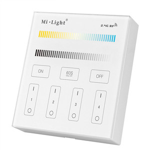 Miboxer B2 inalámbrico 2,4G RF 4-zona montado en la pared inteligente Panel de pantalla táctil controlador 4-zona CCT ajustable - Product Image 4