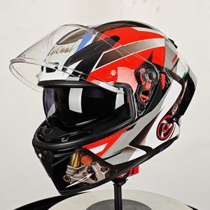 <span class=keywords><strong>Casco</strong></span> de motocicleta de doble visera personalizado, cascos de Motocross certificados por DOT para hombre y mujer, paquete con logotipo personalizado - Product Image 2
