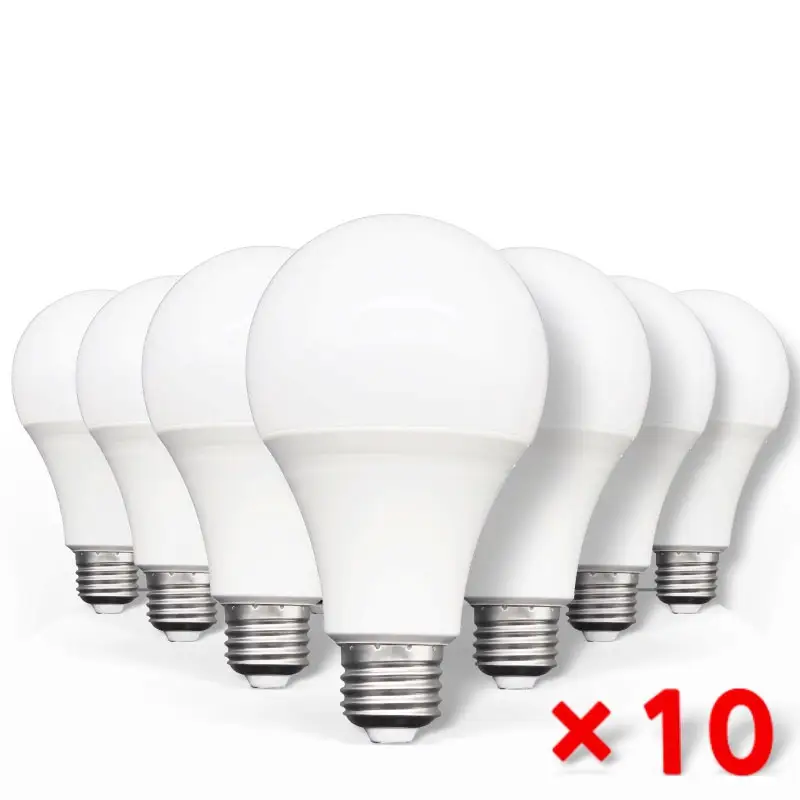 10個。LED電球ライトE27AC220V240Vリアルパワー20W18W 15W 12W 9W 5W3W電球家庭用LEDランプ