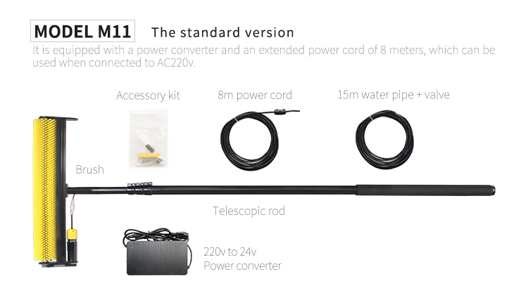 Zhenda Aluminum Tube Solar Panel Rotating Brush With Motor