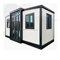 Maisons modulaires AGM modernes de style mid-century en acier de 20 pieds, à assemblage rapide, extensibles, avec panneaux sandwich