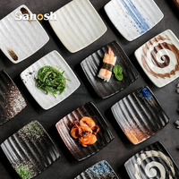 SANOSH Custom Japanse vierkante sushi-saus schaal, geschikt voor party snacks, steak, pasta, fruit presentatieplateau, café, bruiloft