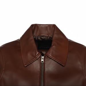 เสื้อโค้ทยาวหนังวินเทจของผู้ชายเสื้อแจ็คเก็ตสไตล์ทางการคอตั้งแบบดั้งเดิมกำหนดเอง - Product Image 1