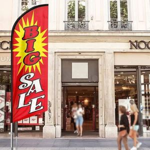 ธงขนนกโพลีเอสเตอร์ถักแบบสั่งทำพิเศษสำหรับโฆษณาภายนอกอาคาร สำหรับร้านขายบุหรี่ ร้านตัดผม หรือธงชายหาด - Product Image 6