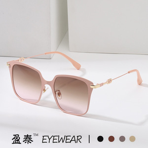 Eyewear Square Sunglasses <b>Pink</b> Metal <b>Frame</b> UV400 Unisex Fashion - Product Image 1