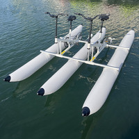 QIQU Vente en gros Vélo aquatique double gonflable portable 3 pontons en aluminium 6061 de 3,0 m pour 2 personnes, idéal pour la location en lac et en station balnéaire
