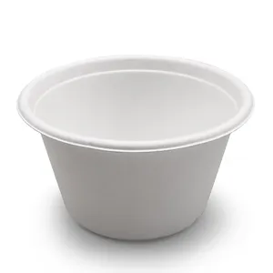 Eco Friendly Biodegradable Microwavable Bagasse Products Sugarcane Round 1200ml Bagasse Large Salad Bowl Lid 32oz