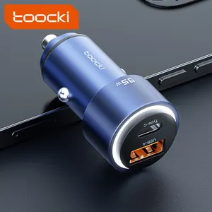 Toocki高品质智能发光芯片汽车充电器95w发光二极管铝合金A + C大功率65w + 30w