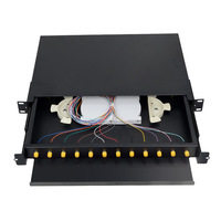 Boîtier de terminaison fibre optique 1U 19'' à chargement complet, 12 ports ST FC, 12 cœurs, type tiroir, coulissant, pour montage en rack, haute performance optique
