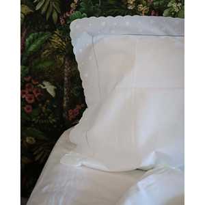 Sábana de Algodón para Cama Doble Reana con Borde Bordado San Gallo, Sábanas Ajustables y Planas - Product Image 2