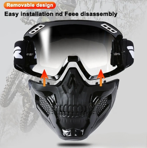 Nouveau 2026 LA Vente en gros Masque de protection pour moto avec lunettes, Masque facial pour moto, Lunettes de motocross coupe-vent, Protection pour casque de course - Product Image 2