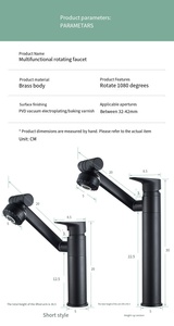 <span class=keywords><strong>Rubinetto</strong></span> miscelatore moderno monocomando in ottone per lavabo, <span class=keywords><strong>con</strong></span> beccuccio orientabile e design multi-angolo, montaggio su piano, monoforo, per <span class=keywords><strong>bagno</strong></span> - Product Image 6