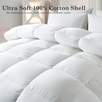 Literie Couette Couette Insert Toutes Saisons Vers Le Bas Alternative Couette Blanc Moelleux Matelassé avec Robinets d'Angle