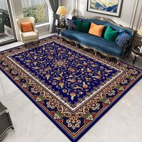 Tapis de sol personnalisé en velours cristal rouge rouille noir à motifs floraux, imprimé, antidérapant, doux, pour salon, style vintage oriental ethnique