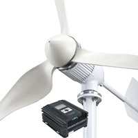 Kit générateur éolien horizontal 2000W 24V/48V avec 3 pales et contrôleur de charge MPPT pour usage domestique