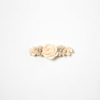 Bandeau pour bébé en mousseline de soie avec fleur élastique en tricot, accessoires pour cheveux de bébé pour les nouveau-nés