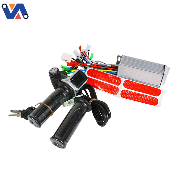 New Image 350W 36V Aluminum Alloy Brushless Controller with LCD Speed Display Throttle Reflectors Kits for Electric Scooter
